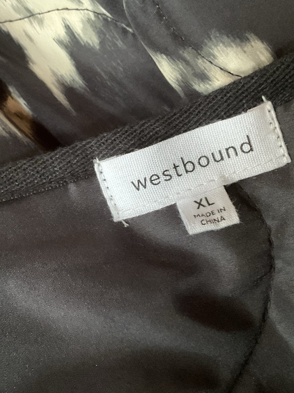 Westbound Black and White Quilted Long Puffer Coat - Women XL - Picture 4 of 5